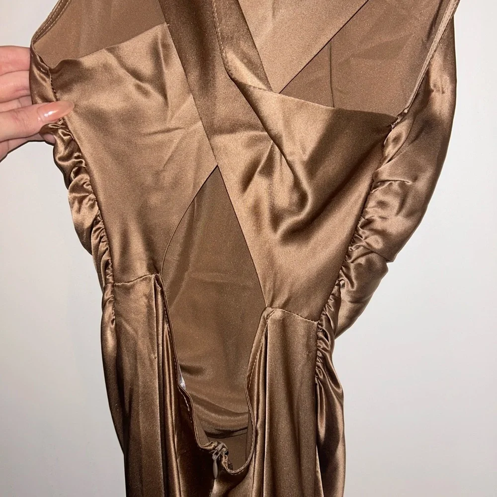 silky REFORMATION CASSETTE DRESS - BROWN (croissant) - Picture 4 of 7